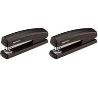 Amazon Basics Grapadora con 1000 Grapas, Capacidad para 10 Hojas, Base de Goma Antideslizante, para Uso Doméstico, Oficina, Negro (Paquete de 2)