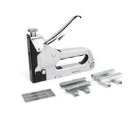 Amazon Basics Grapadora industrial, 3 en 1, con 600 grapas, para tapizados, reparaciones del hogar, carpintería, decoración y muebles, Gris