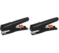 Amazon Basics Grapadora manual de tenaza sin esfuerzo, 25 hojas, Negro (Paquete de 2)