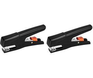 Amazon Basics Grapadora manual de tenaza sin esfuerzo, 25 hojas, Negro (Paquete de 2)