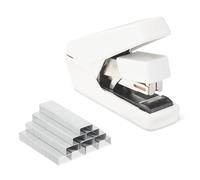Amazon Basics Grapadora muy resistente para oficina, grapas planas, sin esfuerzo, capacidad de 40 hojas, 1000 grapas, Blanco