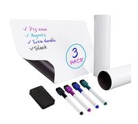 Amazon Basics Hoja de pizarra blanca de borrado en seco, magnética, 20,3 x 30,5 cm, 3 Unidad, Paquete de 1, Blanco