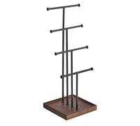 Amazon Basics Irregular Joyero de cuatro pisos con forma de árbol, nogal/negro