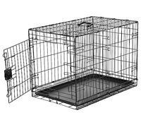Amazon Basics Jaula para perro de alambre metálico, Duradero,Plegable con bandeja, puerta única, negro, 76 x 48 x 53 cm (L x An x Al)