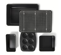 Amazon Basics Juego de 6 Utensilios para Hornear Antiadherentes, Apilables, Aptos para Lavavajillas y Horno
