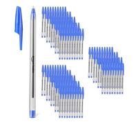 Amazon Basics Juego de bolígrafos, hogar, oficina, escuela, 1 mm, azul, paquete de 144