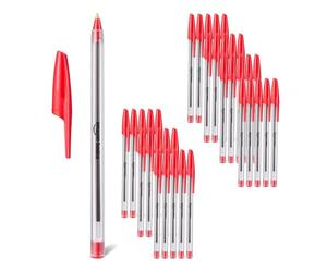 Amazon Basics Juego de bolígrafos, hogar, oficina, escuela, 1 mm, rojo, paquete de 36