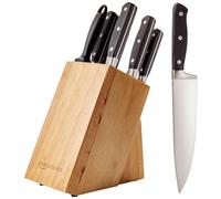 Amazon Basics Juego de Cuchillos de Cocina y Soporte (9 Piezas), Negro