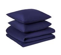 Amazon Basics Juego de Funda Nórdica Cama 135/150 de Algodón Orgánico , 2 Piezas, Funda de edredón 200 x 200 cm y 1 Funda de Almohada 65 x 65 cm, Azul Marino