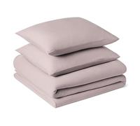 Amazon Basics Juego de Funda Nórdica Cama 150/160 de Microfibra Prelavada, Extra Suave con Efecto Arrugado Natural, Funda de edredón 240 x 220 cm y 2 Fundas de Almohada 50 x 80 cm, Morado