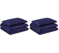 Amazon Basics Juego de Funda Nórdica Cama 80/90 de Algodón Orgánico, 2 Piezas, Funda de edredón 135 x 200 cm y 1 Funda de Almohada 50 x 80 cm, Azul Marino (Paquete de 2)