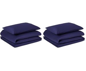 Amazon Basics Juego de Funda Nórdica Cama 80/90 de Algodón Orgánico, 2 Piezas, Funda de edredón 135 x 200 cm y 1 Funda de Almohada 50 x 80 cm, Azul Marino (Paquete de 2)