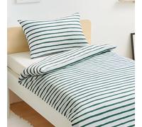 Amazon Basics Juego de Funda Nórdica Reversible de Microfibra para Niños - Funda Edredon de 100 x 135 cm y 1 Fundas de Almohada de 40 x 60 cm para Cuna, Color Verde