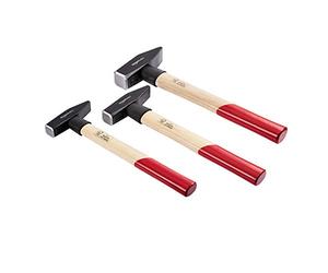 Amazon Basics Juego de martillos de ingeniería con mango de madera de nogal americano, 3 piezas, 300 g, 500 g, 1000 g, Negro