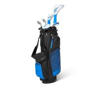 Amazon Basics Juego de Palos de Golf, 6 Piezas con Bolsa de Soporte, Palo con Cara de Gran Tamaño, Centro de Gravedad Bajo, Zurdo, Azul/Negro