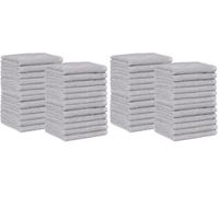 Amazon Basics Juego Toallas Baño 100% Algodón Absorbente Toalla Lavabo 30x30 cm, Gris, Pack 24 Unidades (Paquete de 2)