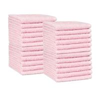Amazon Basics Juego Toallas Baño 100% Algodón Absorbente Toalla Lavabo 30x30 cm, Rosa Claro, Pack 24 Unidades