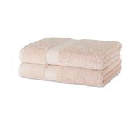 Amazon Basics Juego Toallas Baño 100% Algodón Orgánico Toalla Ducha 76x137 cm, Rosa Rubor, Pack 2 Unidades