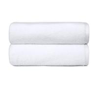 Amazon Basics Juego Toallas Baño 100% Algodón Toalla Ducha 70x140 cm, Blanco, Pack 2 Unidades