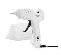 Amazon Basics Kit de pistola de pegamento caliente con 30 barras de pegamento, 20 W, Enchufe EU, Blanco
