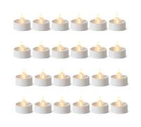 Amazon Basics LED Flameless Tea Lights Battery Operated Candles with Batteries Included, Pack of 24, 3.65 cm (Dia.) x 3.34 cm (H), Black/White