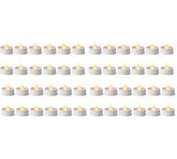 Amazon Basics LED Flameless Tea Lights Battery Operated Candles with Batteries Included, Pack of 24, 3.7 cm (L) x 3.7 cm (W) x 3.3 cm (H), White (Paquete de 2)