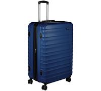 Amazon Basics Maleta Rígida Grande - Equipaje de Viaje Extensible ABS con 4 Ruedas Dobles Giratorias - Resistente a Arañazos y Ligera - 78 x 52,6 x 32cm - Azul Marino