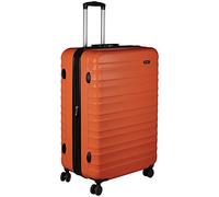 Amazon Basics Maleta Rígida Grande - Equipaje de Viaje Extensible ABS con 4 Ruedas Dobles Giratorias - Resistente a Arañazos y Ligera - 78 x 52,6 x 32cm - Naranja Quemado