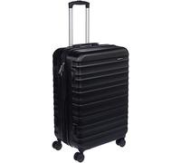 Amazon Basics Maleta Rígida Mediana - Equipaje de Viaje Extensible ABS con 4 Ruedas Dobles Giratorias - Resistente a Arañazos y Ligera - 68 x 45,1 x 28,6cm - Negro