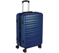 Amazon Basics Maleta Rígida Mediana - Equipaje de Viaje Extensible ABS con 4 Ruedas Dobles Giratorias - Resistente a Arañazos y Ligera - 68 x 45,1 x 28,6cm - Azul Marino