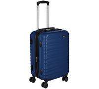 Amazon Basics Maleta Rígida Pequeña - Equipaje de Mano Extensible ABS con 4 Ruedas Dobles Giratorias - Resistente a Arañazos y Ligera - 55 x 37,5 x 25,5cm - Azul Marino