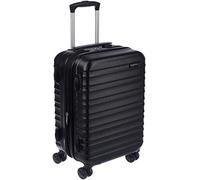 Amazon Basics Maleta Rígida Pequeña - Equipaje de Mano Extensible ABS con 4 Ruedas Dobles Giratorias - Resistente a Arañazos y Ligera - 55 x 37,5 x 25,5cm - Negro