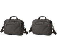 Amazon Basics Maletín Compacto para portátil con Correa para el Hombro y Bolsillos para Accesorios (15,6 Pulgadas, 40 cm), Negro, 1 Unidad (Paquete de 2)