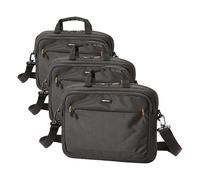 Amazon Basics Maletín Compacto para portátil con Correa para el Hombro y Bolsillos para Accesorios (14 Pulgadas, 35,6 cm), Negro, 1 Unidad (Paquete de 3)