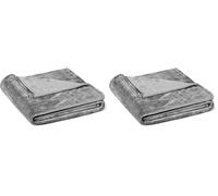 Amazon Basics Manta de Forro Polar Suave y Cálida para Sofá, 127 x 152 cm, Gris (Paquete de 2)
