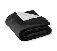 Amazon Basics Manta de Pelo Reversible Sherpa para Sofá, 127 x 152 cm, Negro