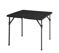 Amazon Basics Mesa de comedor plegable cuadrada con asa de transporte, para interiores y exteriores, portátil, ligera, viaje, picnic, camping, negro, 86.1 x 86.1 x 74 cm