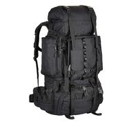 Amazon Basics Mochila de senderismo con estructura interna y capa para lluvia, 75 L, Negro
