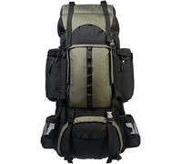 Amazon Basics Mochila de senderismo con estructura interna y capa para lluvia, 75 L, Verde