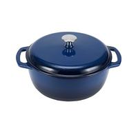 Amazon Basics Olla de hierro fundido esmaltado Redondo, 5.7 L, azul marino