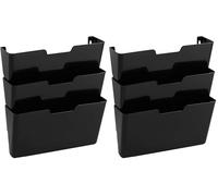 Amazon Basics Organizador archivador de pared colgante de 3 niveles, 3 Unidads, 33 x 38 cm, Tamaño carta, Negro (Paquete de 2)