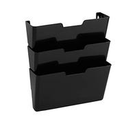 Amazon Basics Organizador archivador de pared colgante de 3 niveles, 3 Unidads, 33 x 38 cm, Tamaño carta, Negro