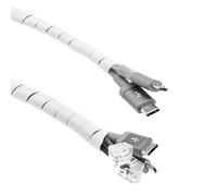 Amazon Basics Organizador de cables, funda para ordenar los cables y protegerlos de mascotas, 10 m, blanco (la empresa se llamaba antes AmazonCommercial)