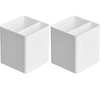 Amazon Basics Organizador de plástico, portabolígrafos, blanco (Paquete de 2)
