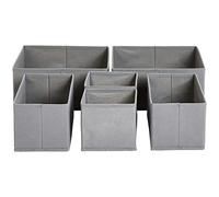 Amazon Basics Organizadores para ropa para cajón, 6 Unidad, Gris