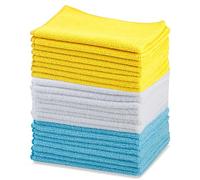 Amazon Basics Paño de limpieza de microfibra, 30.5 cm x 40.5 cm, 24 unidades, Multicolor