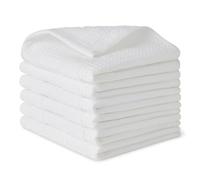 Amazon Basics Paños de Cocina de Tejido Tipo Gofre de 100% Algodón Orgánico - Ultraabsorbentes, Secado Rápido, Paños de Cocina Sin Pelusa, 31 x 31 cm, Pack de 6, Blanco