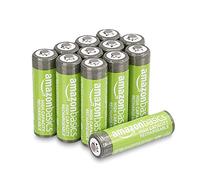 Amazon Basics paquete de 12 baterías AA NiMH recargables, 2400 mAh, 1,2 V, se recargan hasta 400 veces, precargadas