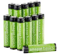 Amazon Basics paquete de 12 pilas AAA NiMH recargables, 800 mAh, 1,2 V, se recargan hasta 1000 veces, precargadas