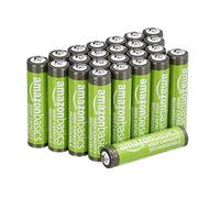 Amazon Basics paquete de 24 baterías AAA NiMH recargables de alta capacidad, 850 mAh, 1,2 V, se recargan hasta 500 veces, precargadas